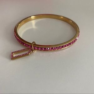 Coach Pink Rhinestone Bangle with Charm
